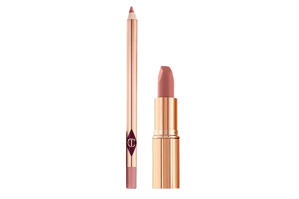 Charlotte Tilbury Pillow Talk lipstick and lip liner.