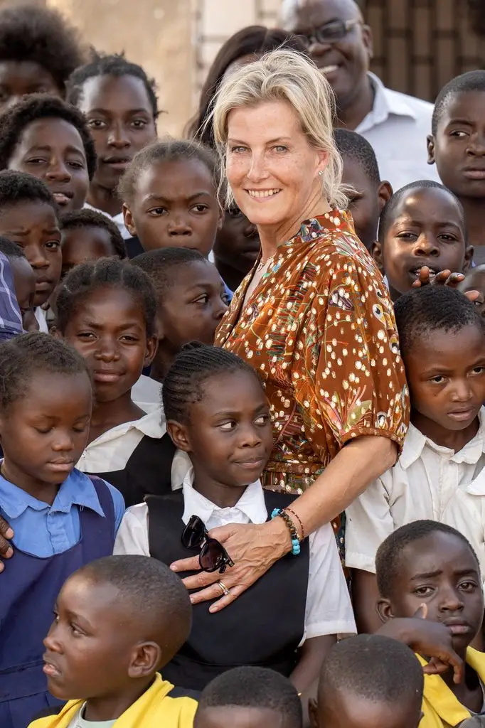 Duchess Sophie, 61, strikes gold in a cascading autumn gown that turned heads 1 Sophie's dress was engraved with gold