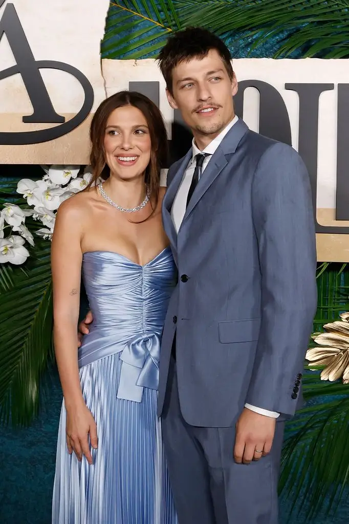 Millie Bobby Brown shares first glimpse of child boy in heartwarming household picture 3 Millie Bobby Brown and Jake Bongiovi attend the world premiere of "Enola Holmes 3"