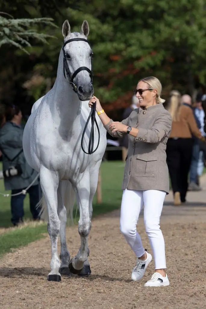 Zara Tindall sprints in skinny denims as she prepares for the Blenheim Palace Worldwide Horse Trials 1 Zara Tindall with her Horse Classicals Euro Star at the veterinary inspection of the Blenheim Palace International Horse Trails.