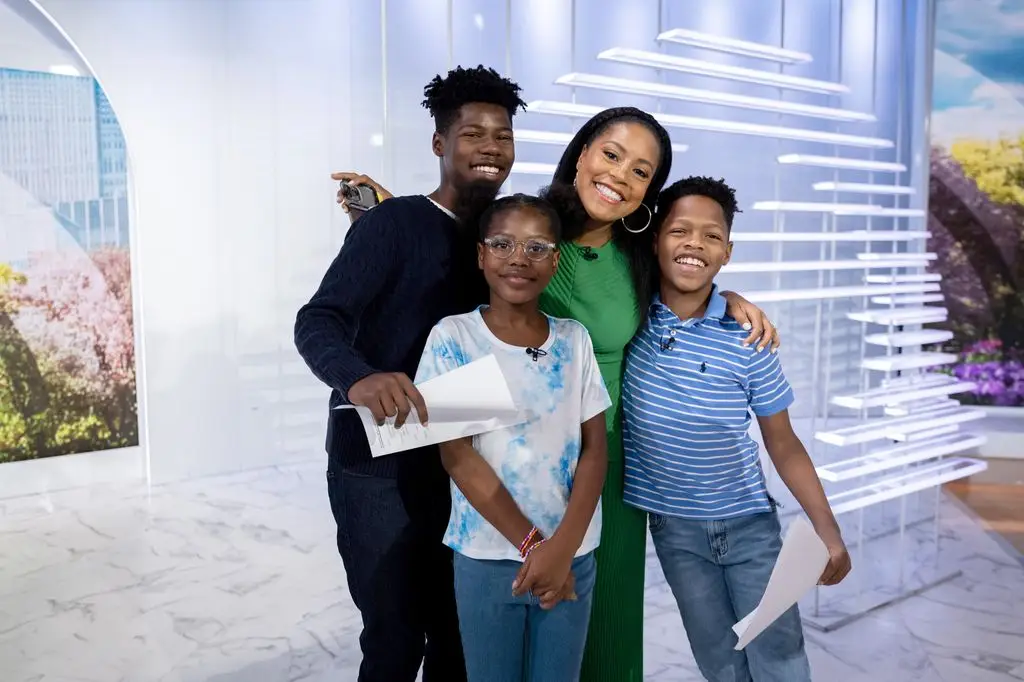 Sheinelle and her children, Kayin, Clara and Uche, Thursday April 27, 2023 