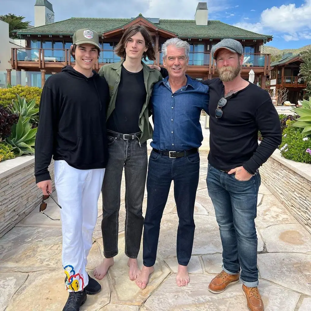 Pierce Brosnan with his sons at his home in Malibu
