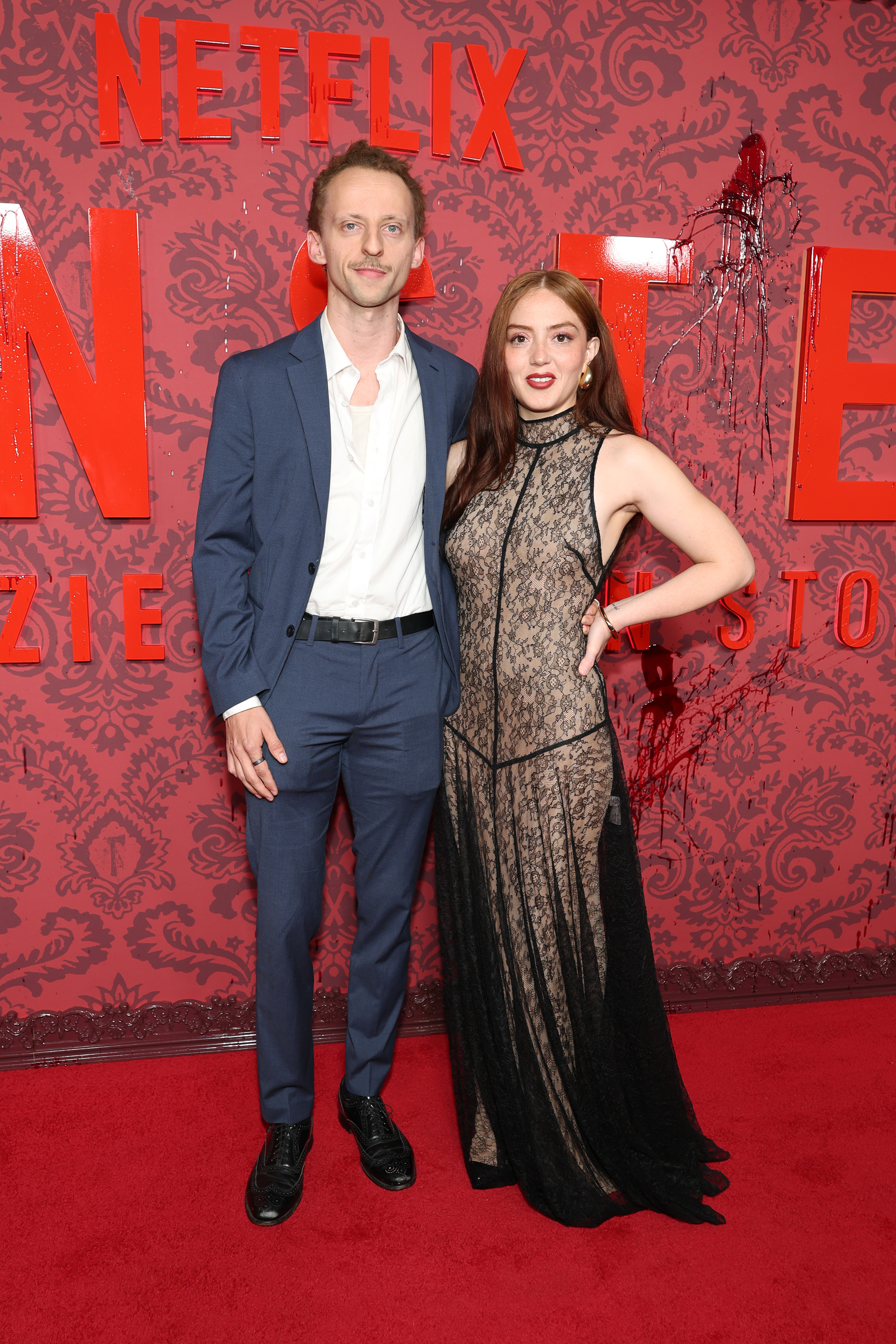 Joseph Schwartz with an actress at Netflix "Monster: The Lizzie Borden Story" New York premiere.