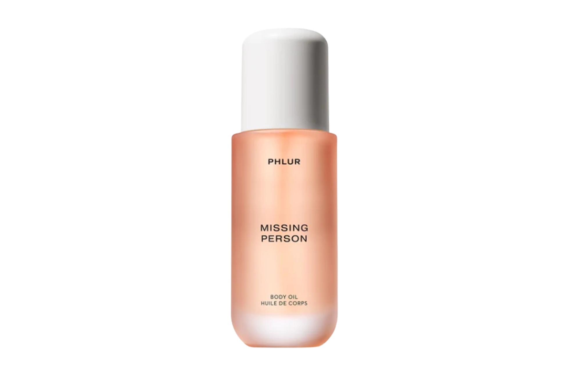 A bottle of Phlur body oil for a missing person.