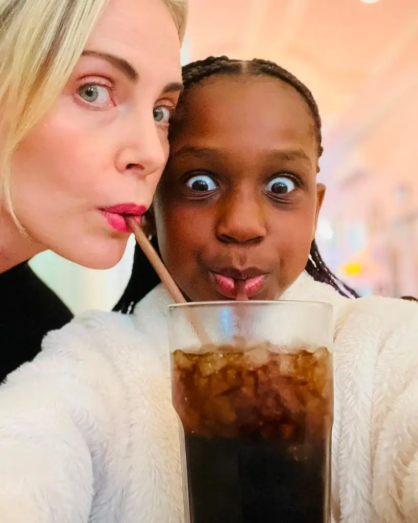 Charlize Theron and her daughter August 