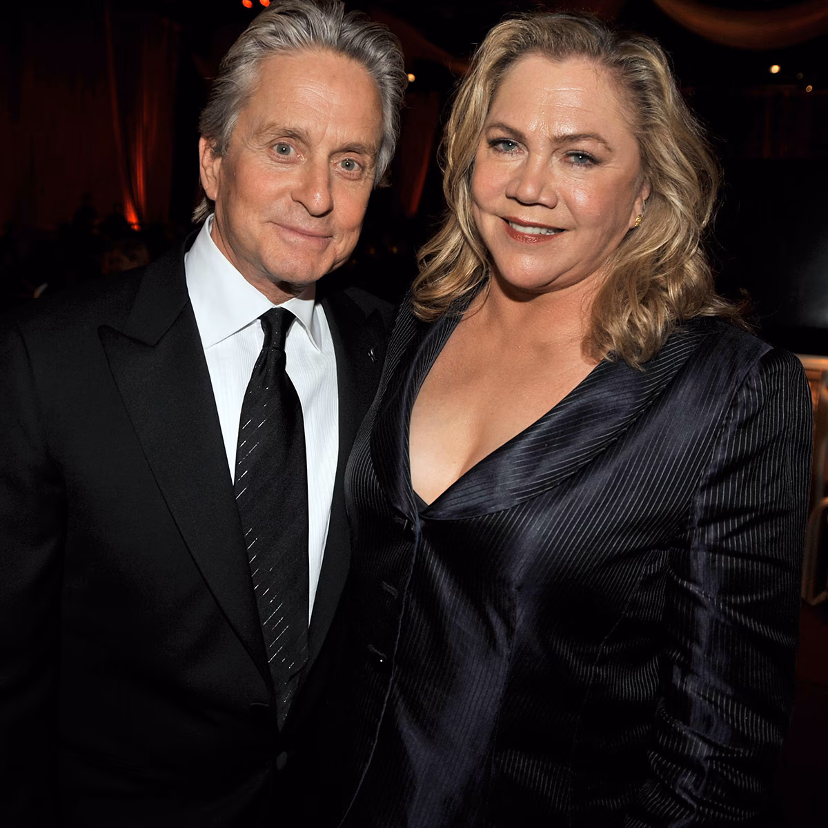 Kathleen Turner reacts after Michael Douglas makes confession