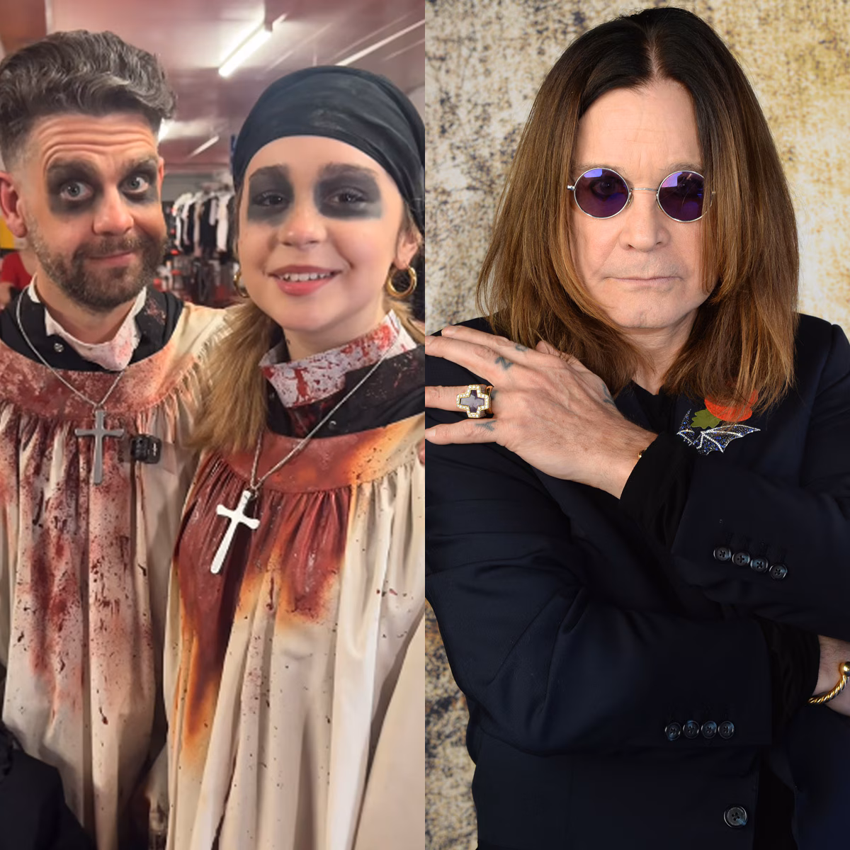 Jack Osbourne and his daughter infiltrate Ozzy Osbourne's Horror Nights maze