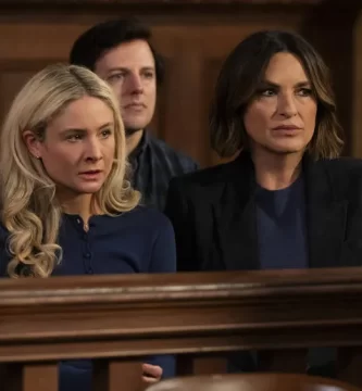 LAW & ORDER: SPECIAL VICTIMS UNIT -- "Volition" Episode 28001 -- Pictured: (l-r) Lizzy Declement as Emily Dawson, Mariska Hargitay as Capt. Olivia Benson -- (Photo by: Virginia Sherwood/NBC)