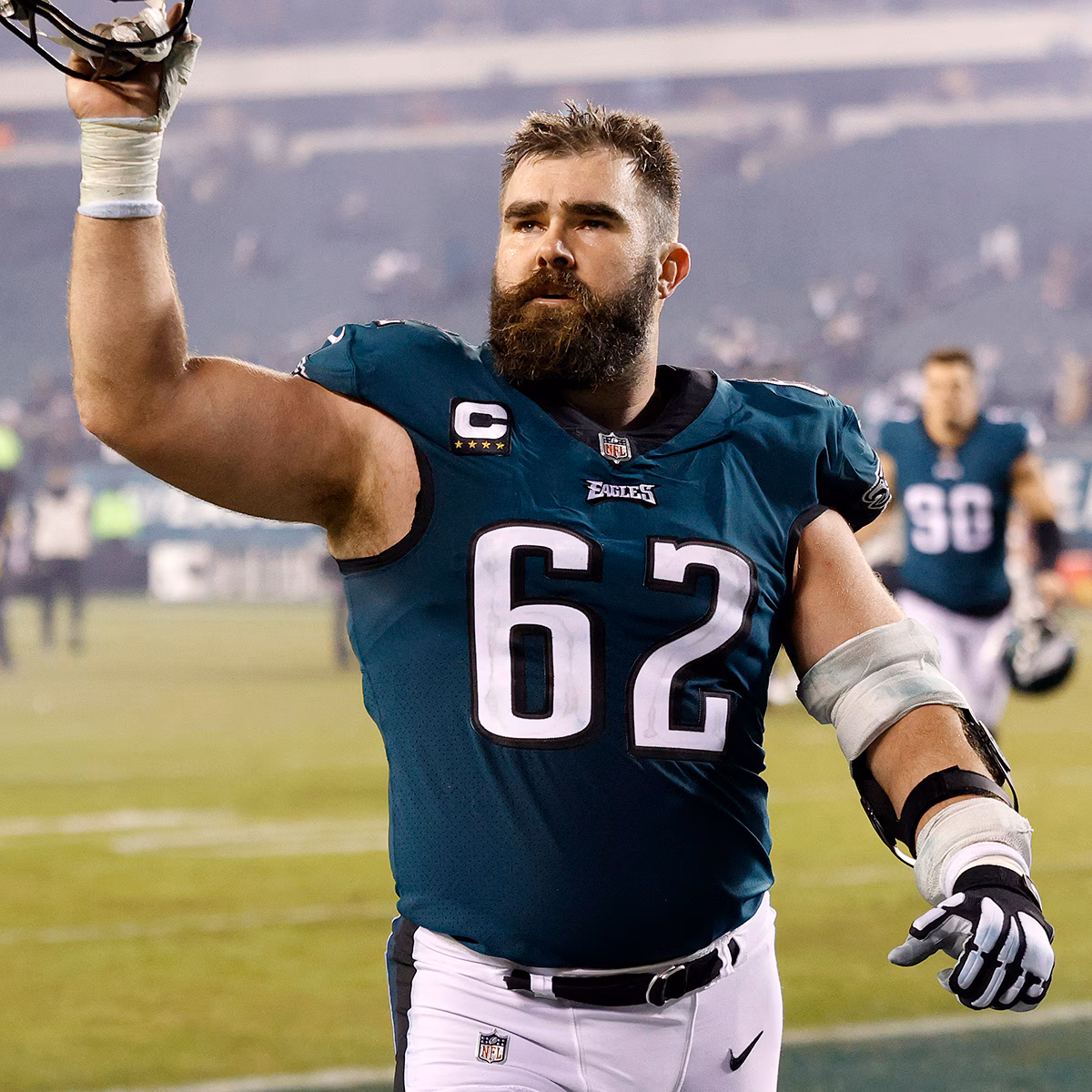 Jason Kelce shows off his weight loss and retired body during sumo wrestling