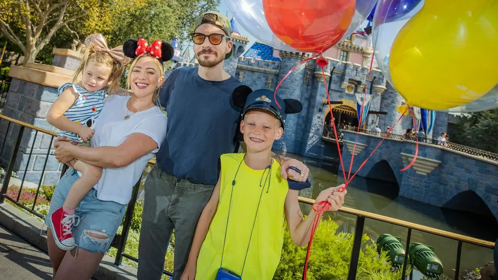 Hilary Duff Reveals Off Superb Physique In Sunshine Yellow Swimsuit Throughout Birthday Getaway With Pals 3 Hilary with her husband, singer-songwriter Matthew Koma, their daughter Banks, 2, and Hilary's son Luca, 9.