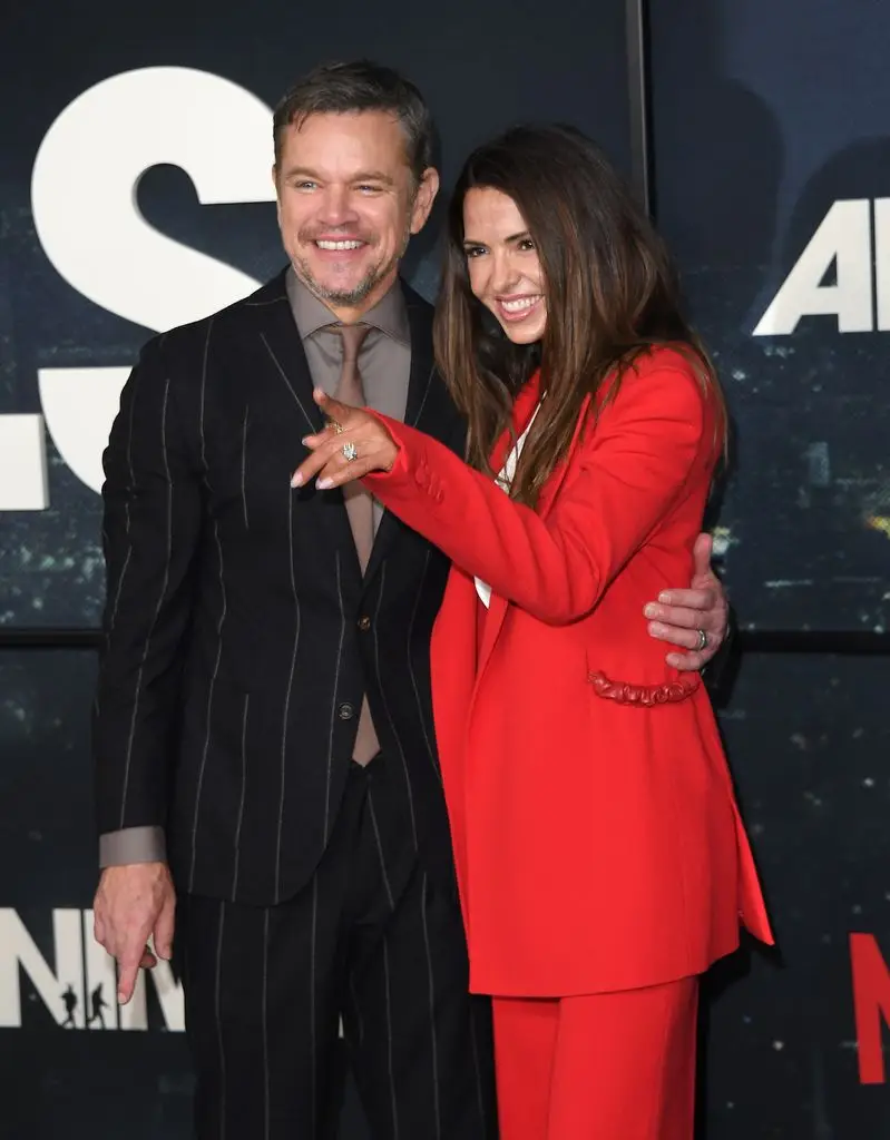 Matt Damon and Luciana Damon arrive at the Netflix world premiere "Animals" at the Westwood Village Theater on October 1, 2026 in Los Angeles, California. (Photo by Steve Granitz/FilmMagic)
