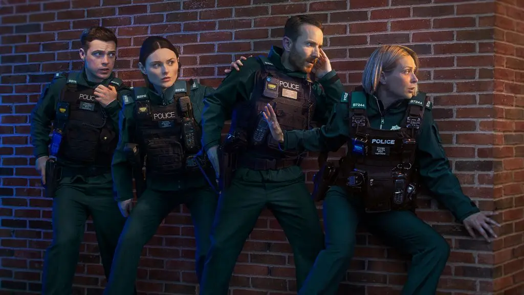 'Higher than Line of Responsibility': BBC viewers watch 'very good' crime collection in simply at some point 3 Nathan Braniff, Katherine Devlin, Martin McCann and Sian Brooke in a promotional image for Blue Lights