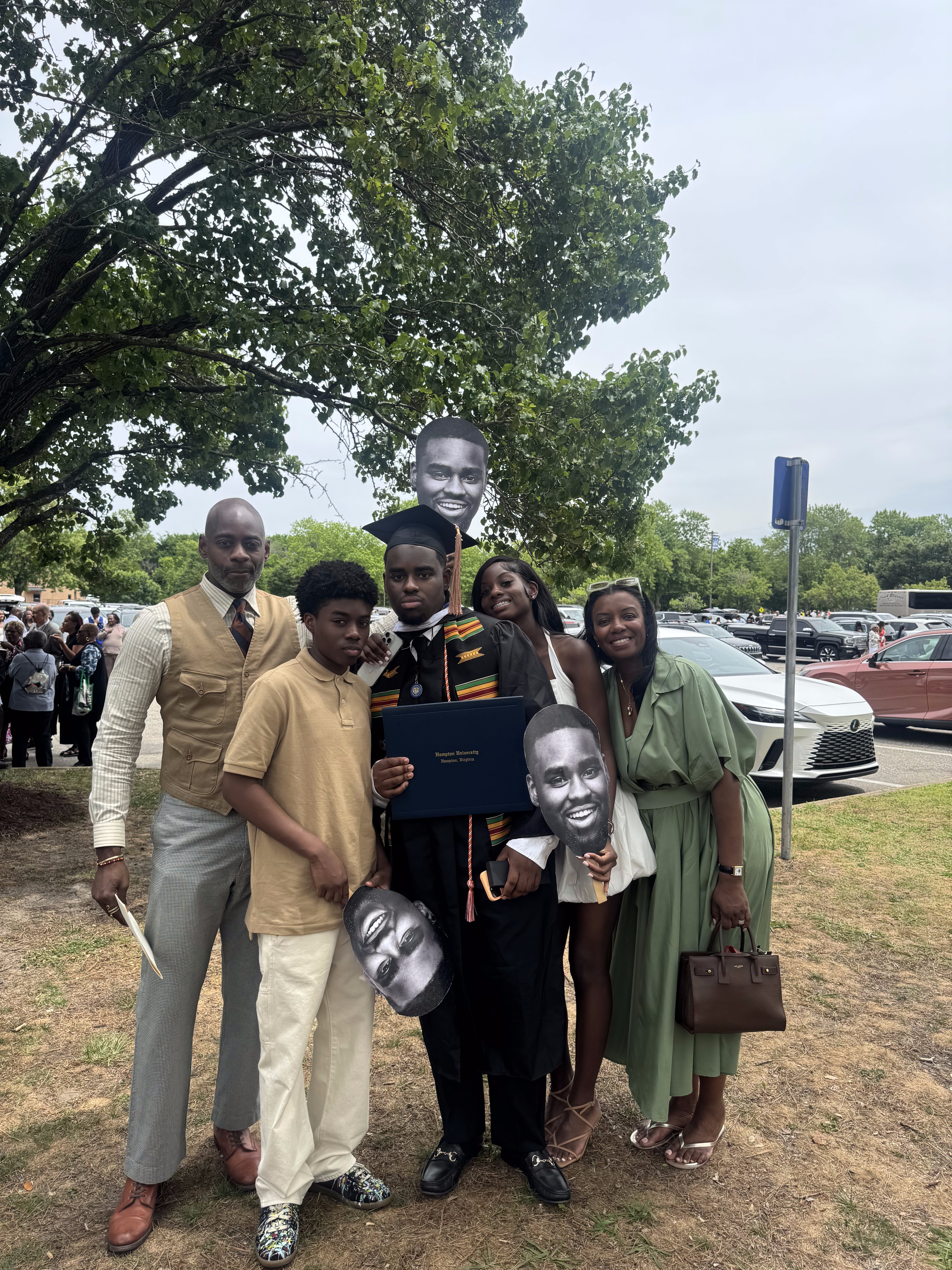 Passing the torch: Stone, Candace and Kenny's oldest son, graduated from Hampton in 2025. (Photo provided by subjects)