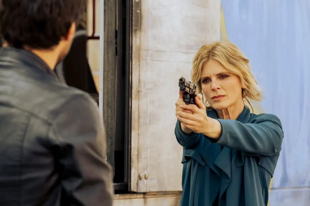 Emilia Fox shares a candy reminiscence of Colin Firth from his very first appearing function in BBC sequence Pleasure and Prejudice 3 blonde woman pointing a gun at a man
