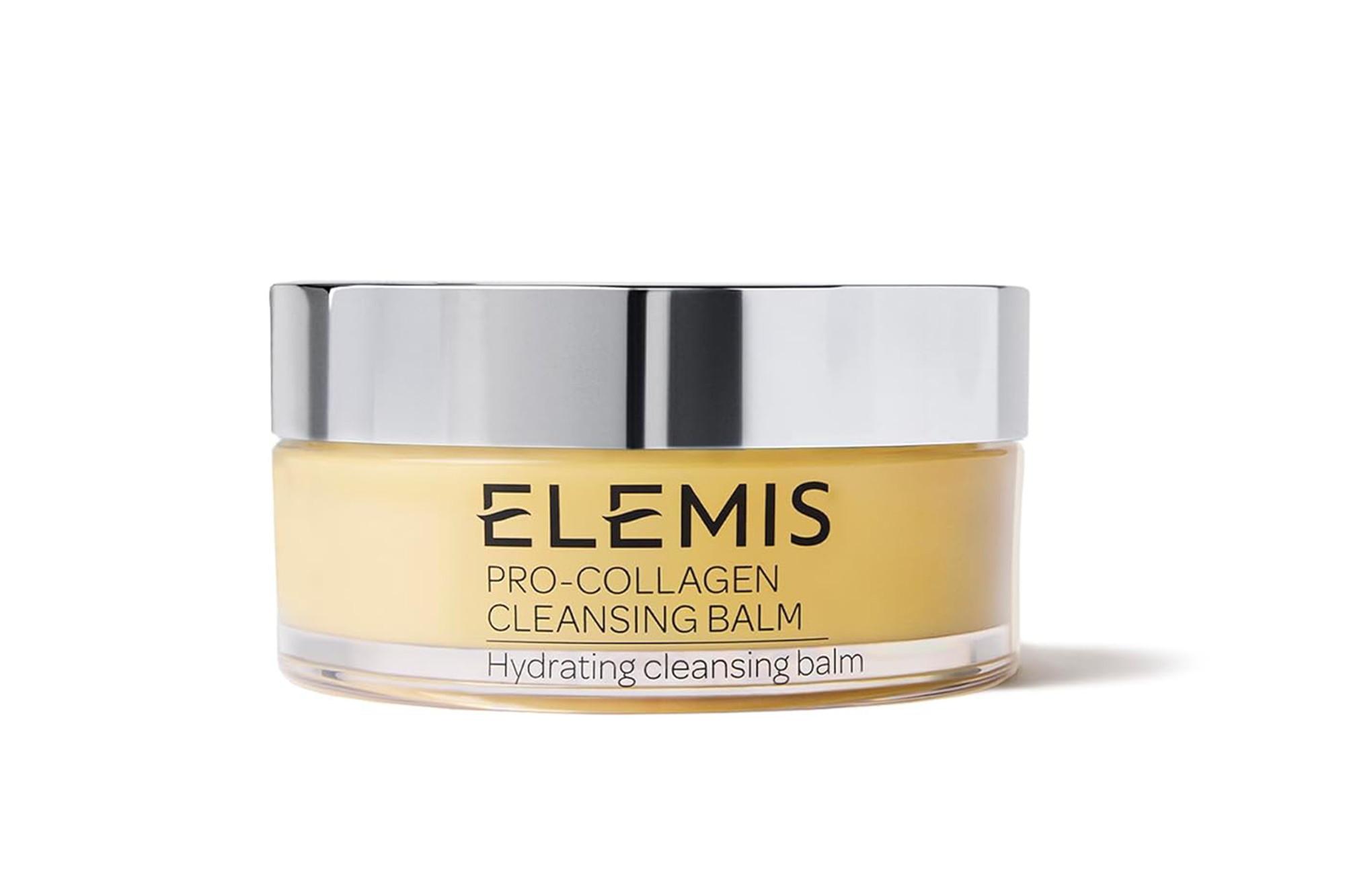 Greatest October Prime Day Offers on Bethenny Frankel's Favorites 9 A clear glass jar of Elemis Pro-Collagen Cleansing Balm with a silver lid.