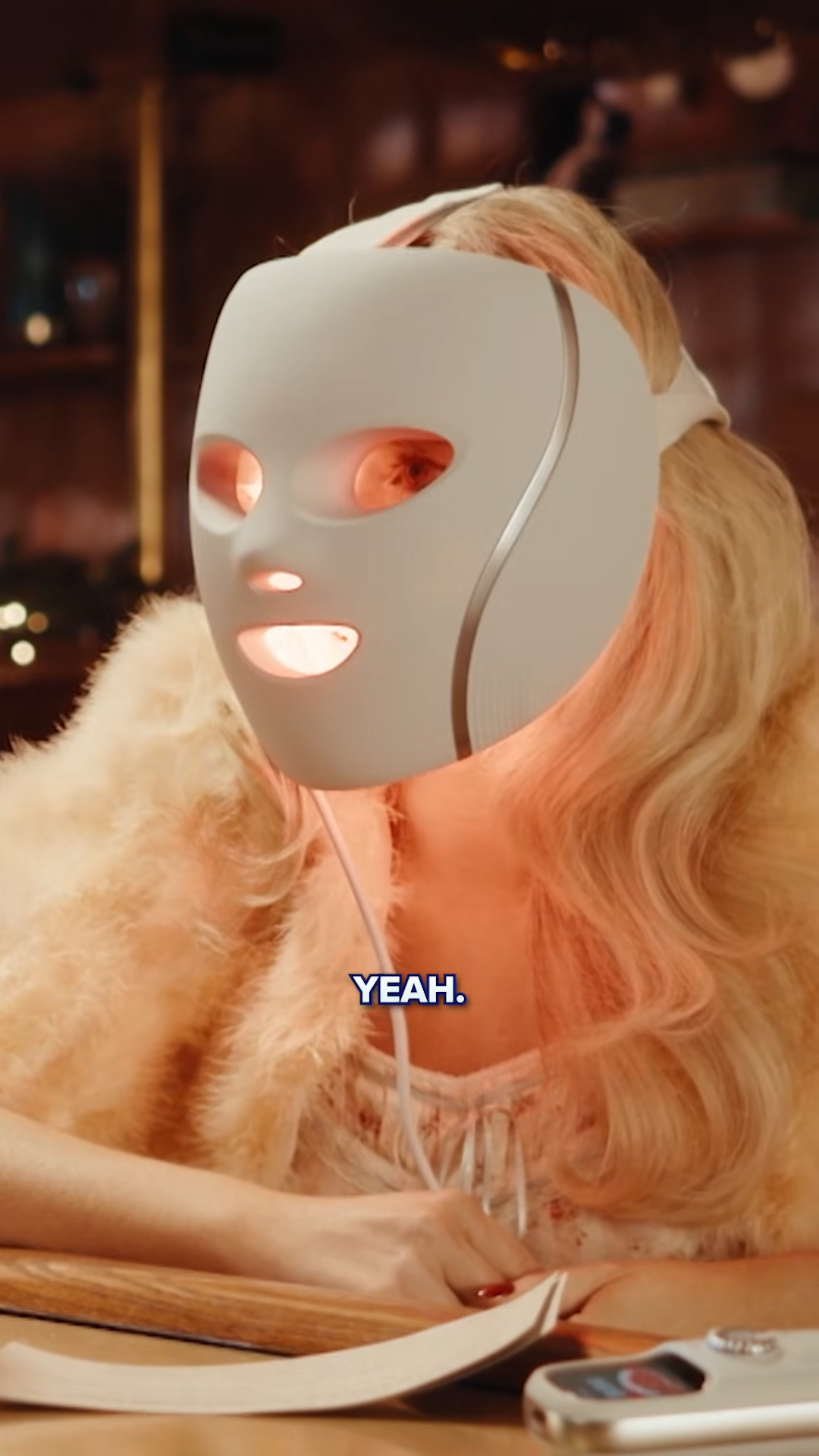 Shark's CryoGlow LED Masks By no means Goes On Sale, However It is 15% Off For October Prime Day 2 Sabrina Carpenter wearing an LED mask "Late Night with Seth Meyers."